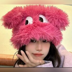 New Soft Fuzzy Hot Pink Animal/Bunny? Hat One Size